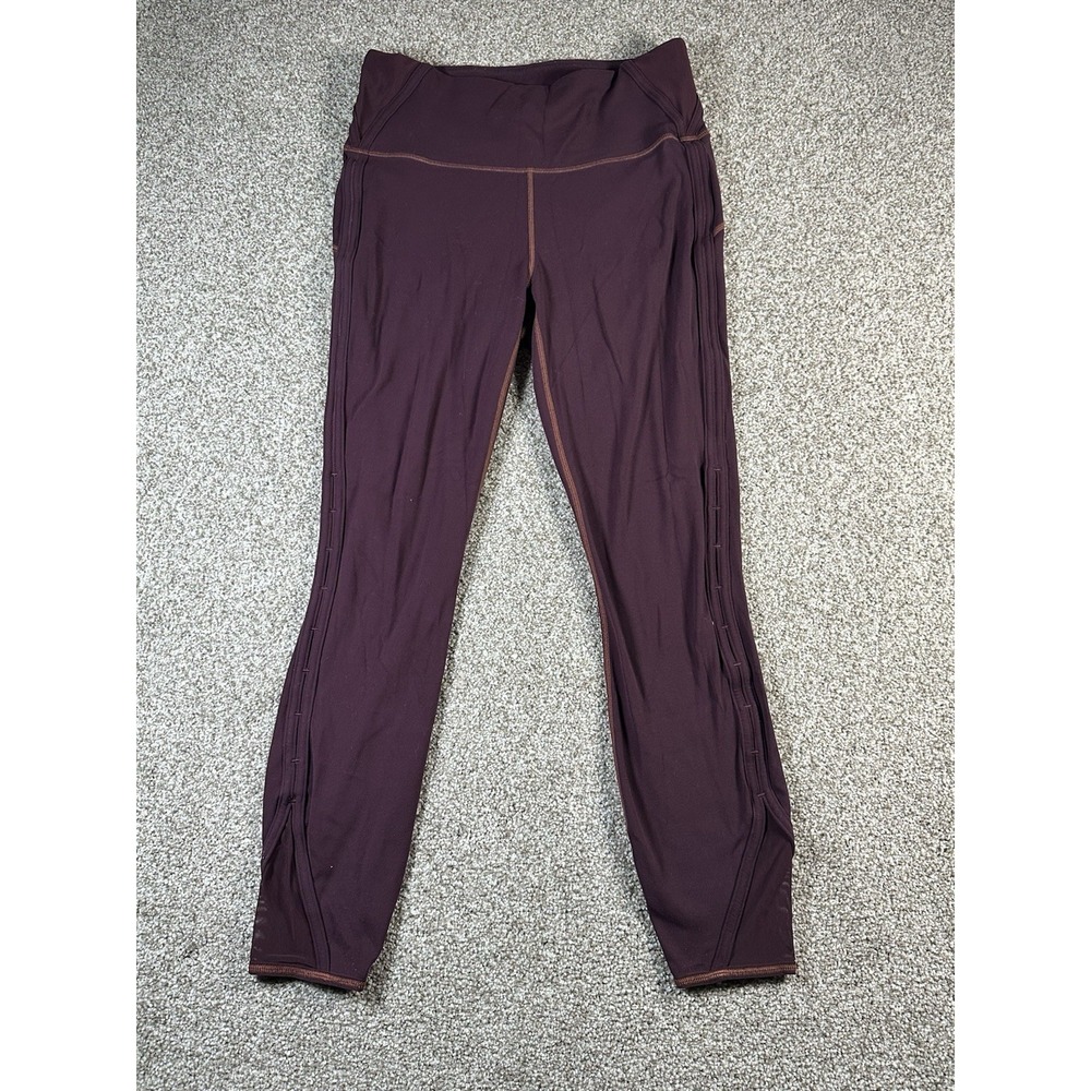 Athleta Salutation Capri Power‎ Vita Leggings Maroon Sz Medium